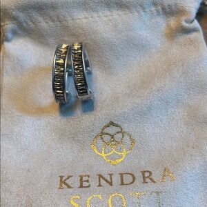 Kendra Scott Silver and Dark Stone Earrings